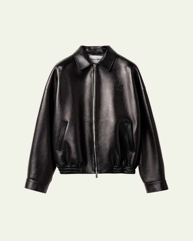 Plonge Nappa Leather Bomber Jacket